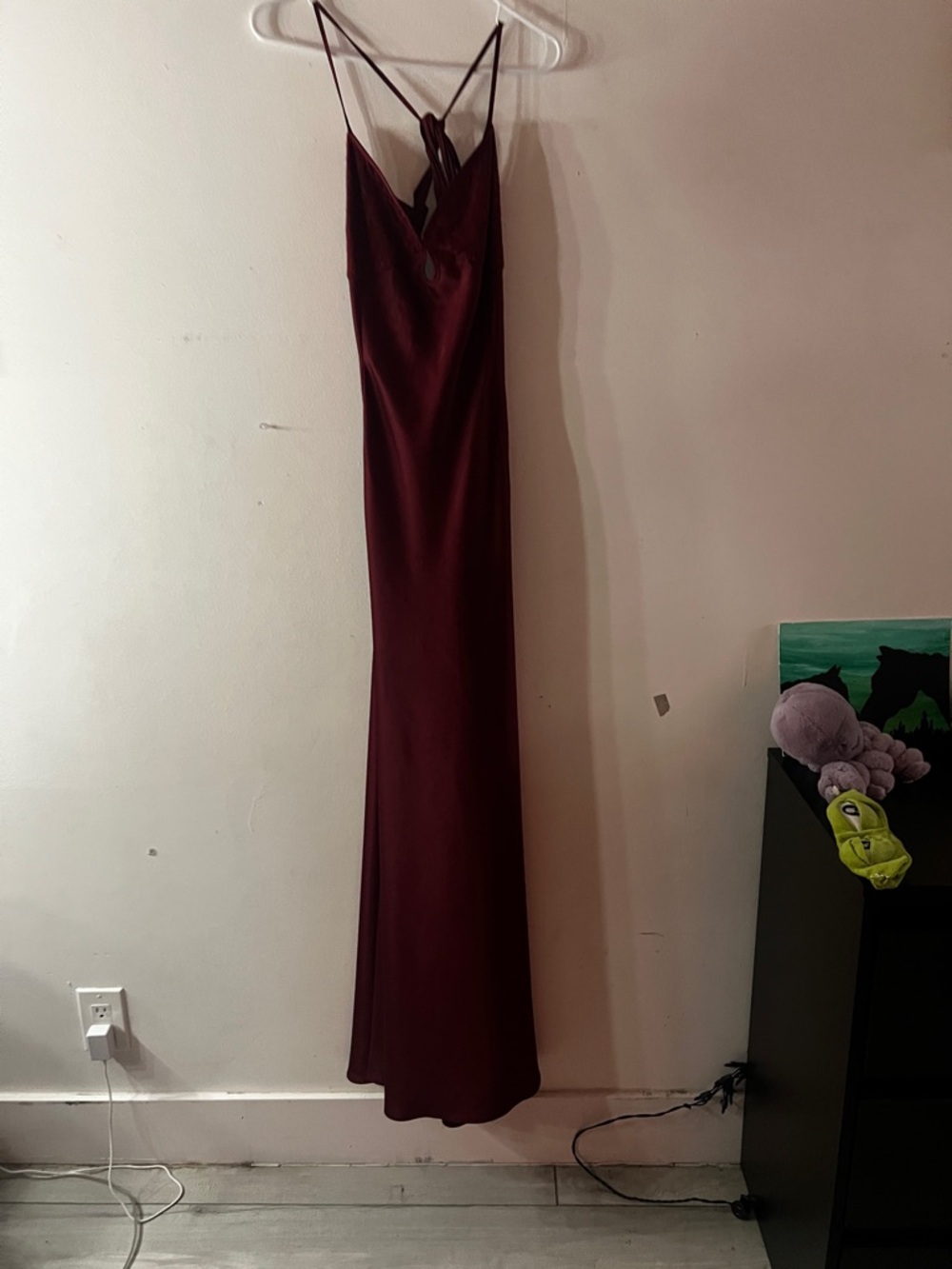 Peppermayo Wine Red Maxi Slip Dress with Double Straps